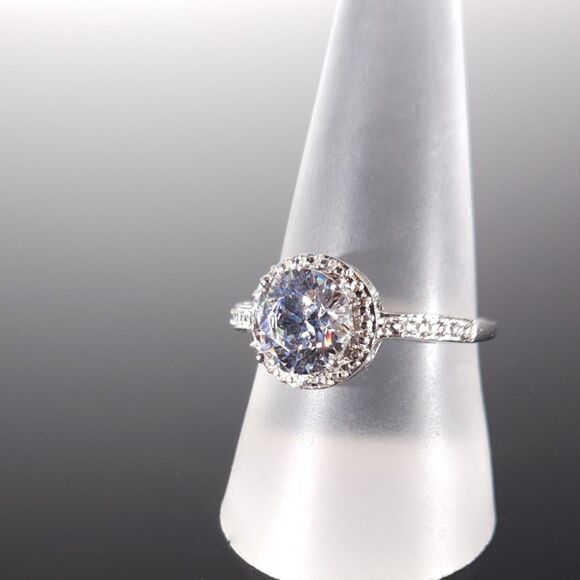 Simulated Diamond J Francis SWAROVKI Elements™ Ring Size 8-1/4 - Picture 1 of 9